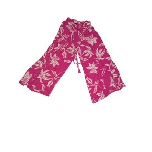Angie Pink Floral Wide-Leg Pants